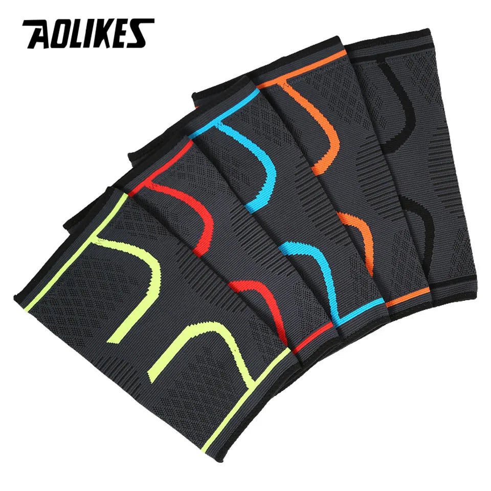 AOLIKES 1PCS Suporte para Joelho de Fitness Corrida Ciclismo Braçadeira Elástica de Nylon Compressão Manga para Basquete