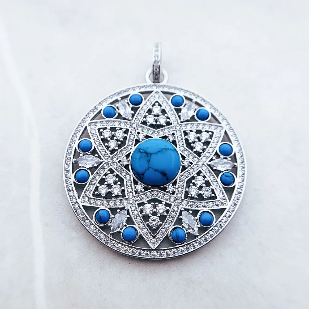 Pendente Azul Ornamento Novo Moda Joias Glamour Europa 925 Prata Esterlina Acessórios Presente para Mulheres