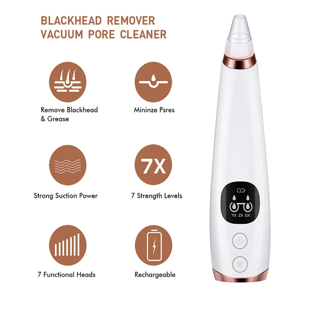 Removedor de Cravos Elétrico Aspirador Limpeza de Acne Remoção de Manchas Negras Limpeza Facial Profunda Máquina de Limpeza de Poros Ferramentas de Cuidados com a Pele