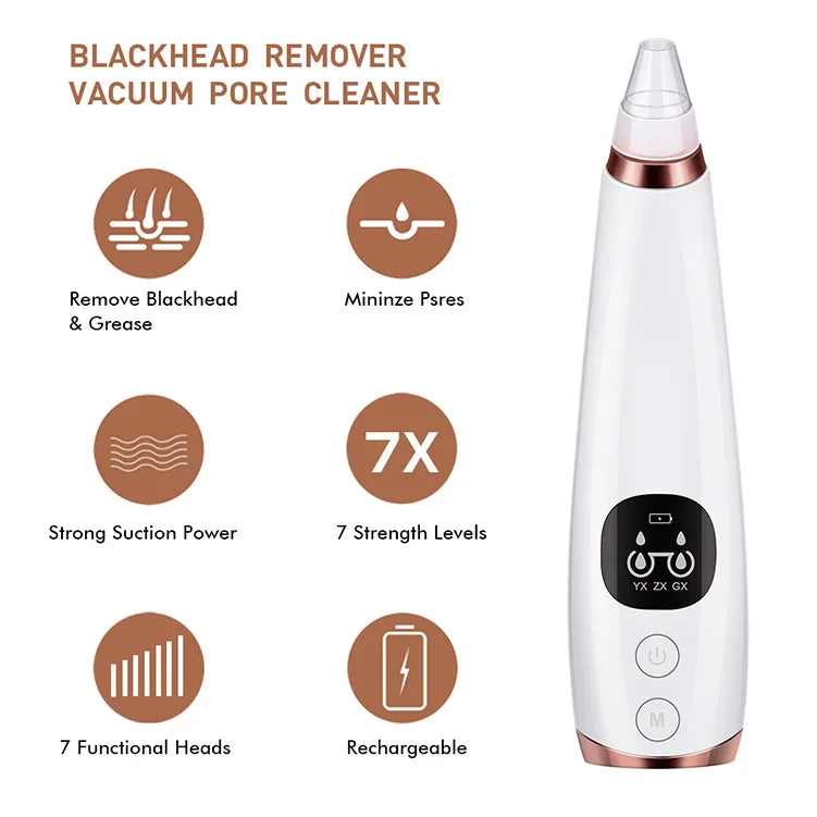 Removedor de Cravos Elétrico Aspirador Limpeza de Acne Remoção de Manchas Negras Limpeza Facial Profunda Máquina de Limpeza de Poros Ferramentas de Cuidados com a Pele