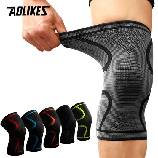 AOLIKES 1PCS Suporte para Joelho de Fitness Corrida Ciclismo Braçadeira Elástica de Nylon Compressão Manga para Basquete