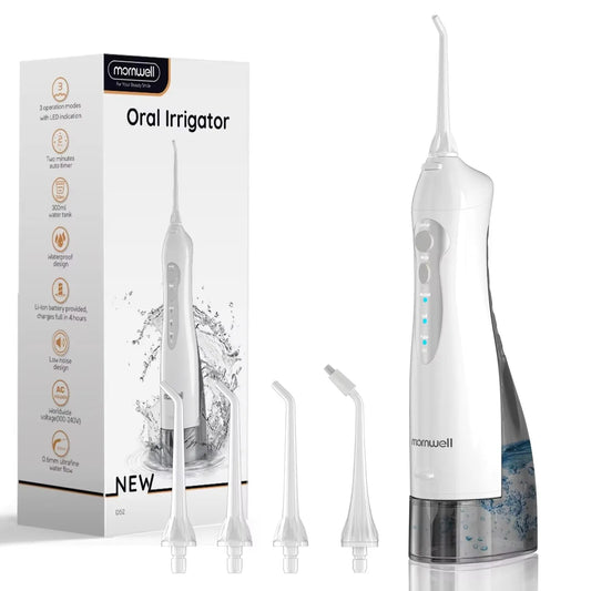 Fio Dental Hidráulico para Dentes com 4 Jatos 3 Modos Portátil Sem Fio D52 Fio Dental para Limpeza Bucal IPX7 à Prova d'Água